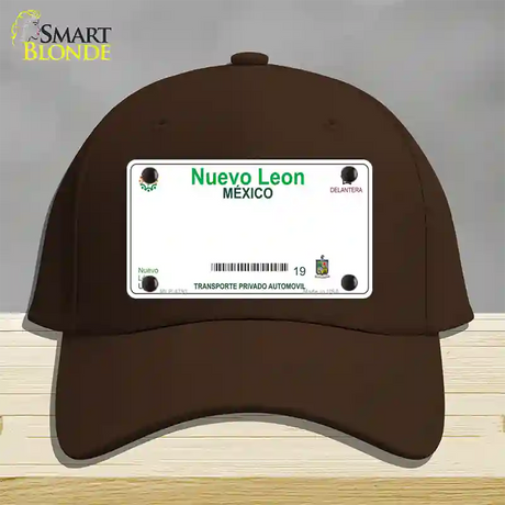 Nuevo Leon Mexico Blank Novelty License Plate Hat Cotton / Dark Brown