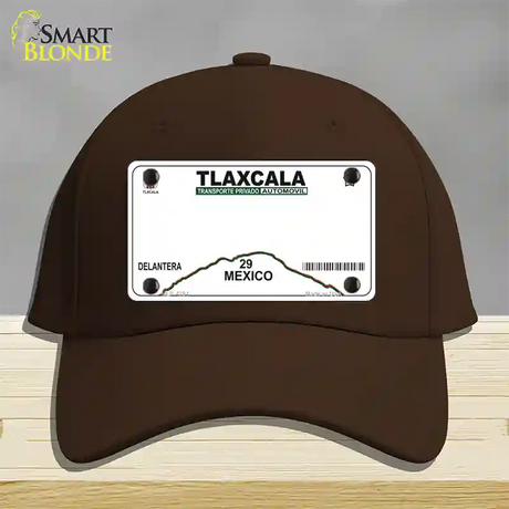 Tlaxcala Mexico Novelty License Plate Hat Cotton / Dark Brown