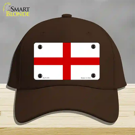 England Flag Novelty License Plate Hat Cotton / Dark Brown