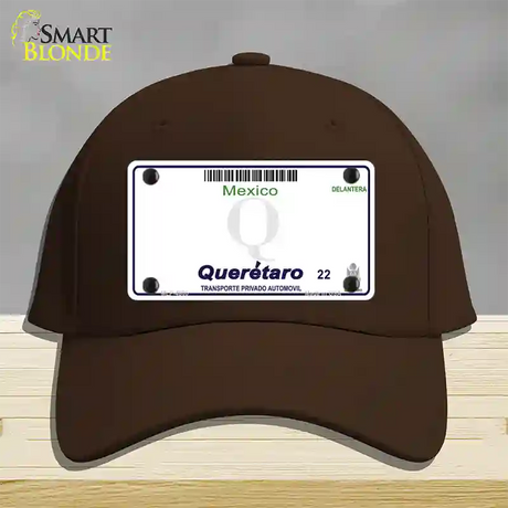 Queretaro Mexico Blank Novelty License Plate Hat Cotton / Dark Brown