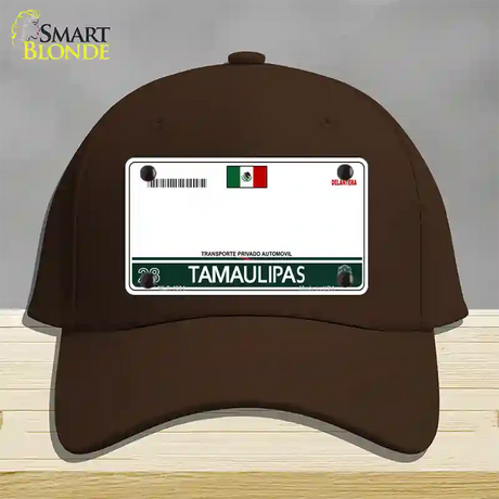 Tamaulipas Mexico Blank Novelty License Plate Hat Cotton / Dark Brown