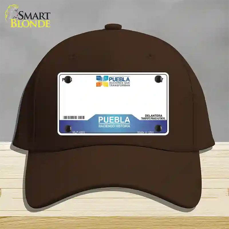 Puebla Mexico Novelty License Plate Hat Cotton / Dark Brown