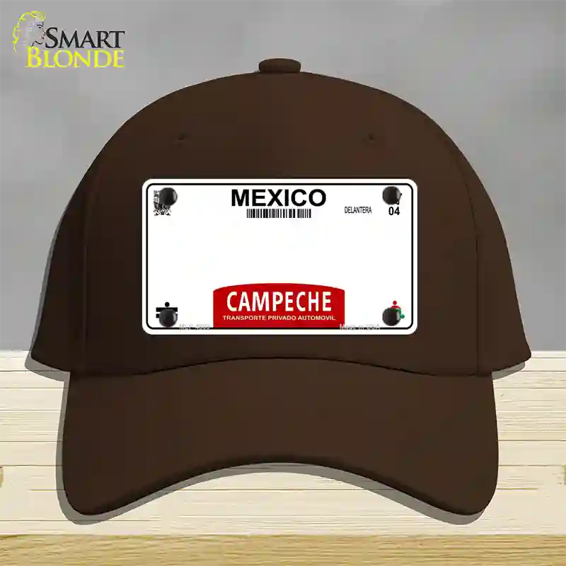 Campeche Mexico Blank Novelty License Plate Hat Cotton / Dark Brown