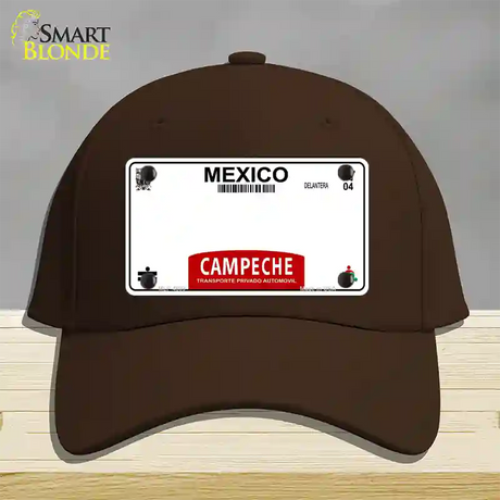 Campeche Mexico Blank Novelty License Plate Hat Cotton / Dark Brown