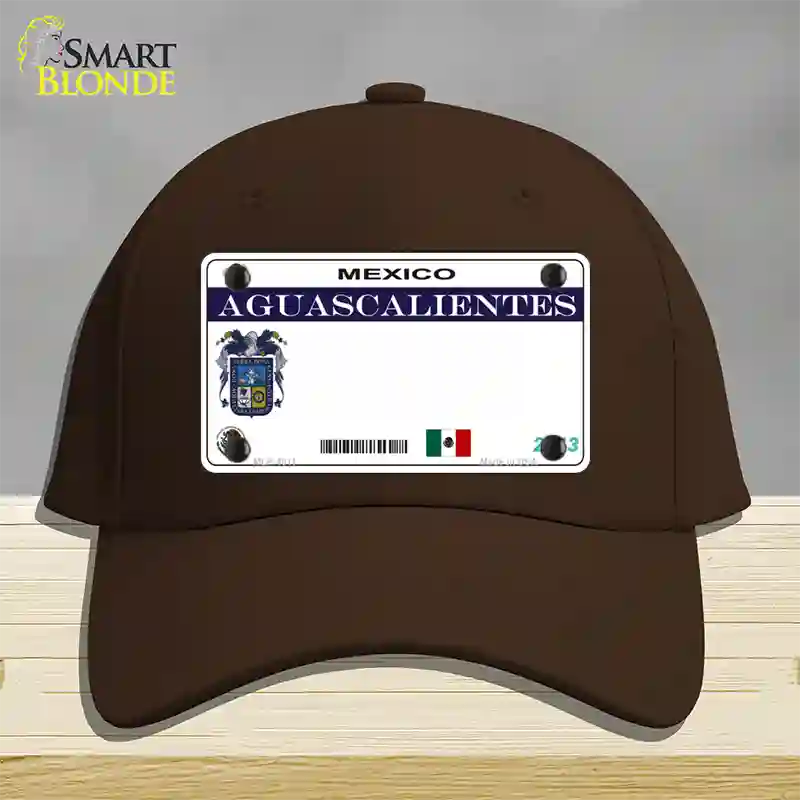 Aguascalientes Mexico Novelty License Plate Hat Cotton / Dark Brown