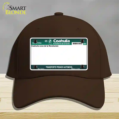 Coahuila Mexico Novelty License Plate Hat Cotton / Dark Brown