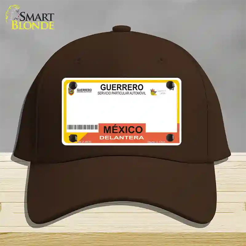 Guerrero Mexico Blank Novelty License Plate Hat Cotton / Dark Brown