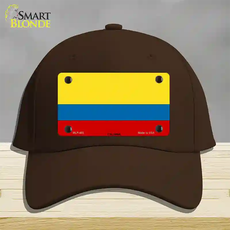 Colombia Flag Novelty License Plate Hat Cotton / Dark Brown