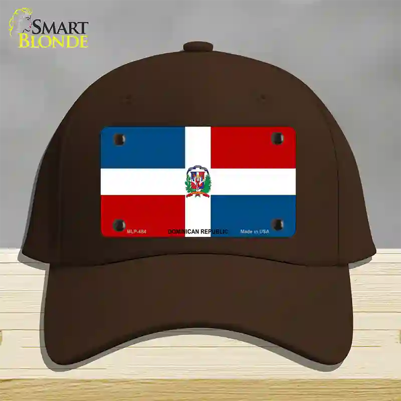 Dominican Republic Flag Novelty License Plate Hat Cotton / Dark Brown