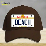 Beach California Novelty License Plate Hat Cotton / Dark Brown