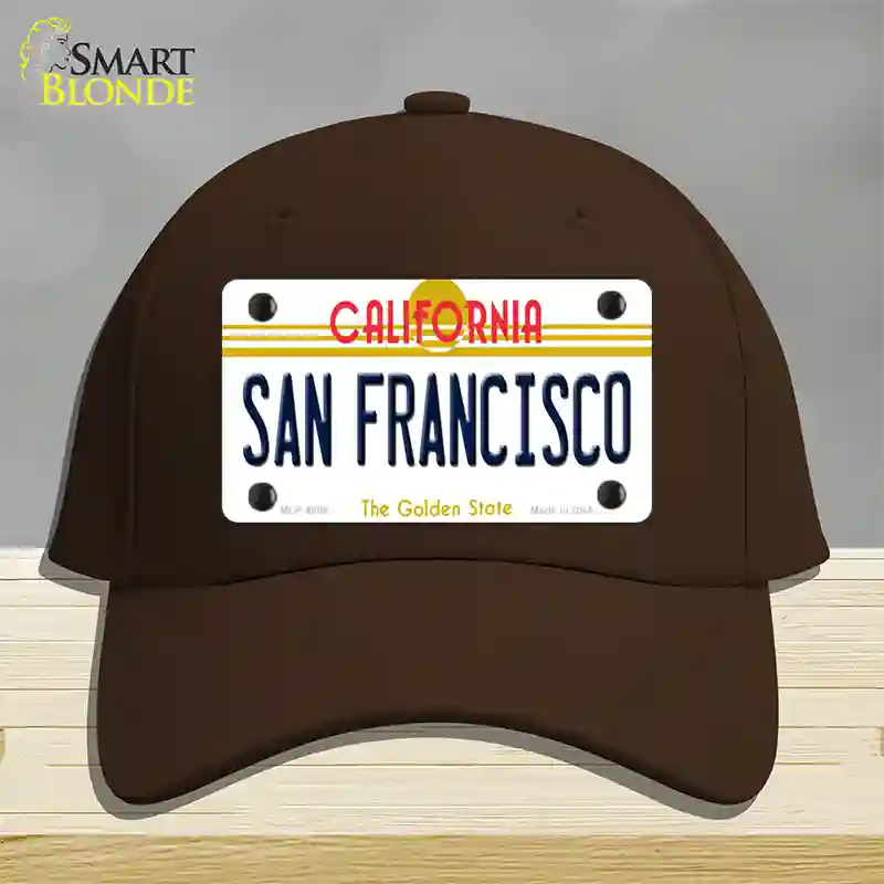 San Francisco California Novelty License Plate Hat Cotton / Dark Brown