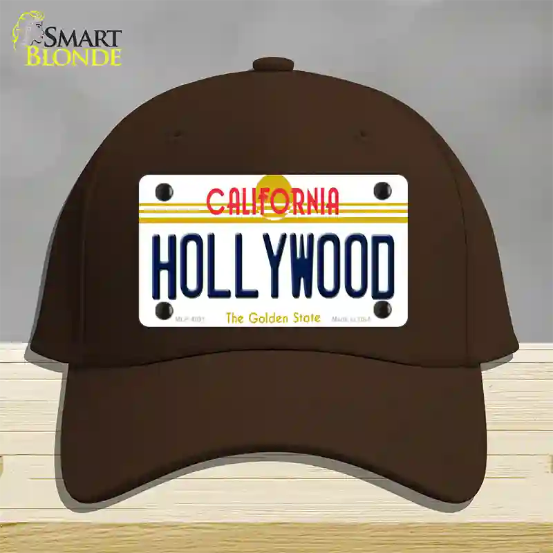 Hollywood California Novelty License Plate Hat Cotton / Dark Brown