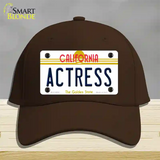 Actress California Novelty License Plate Hat Cotton / Dark Brown