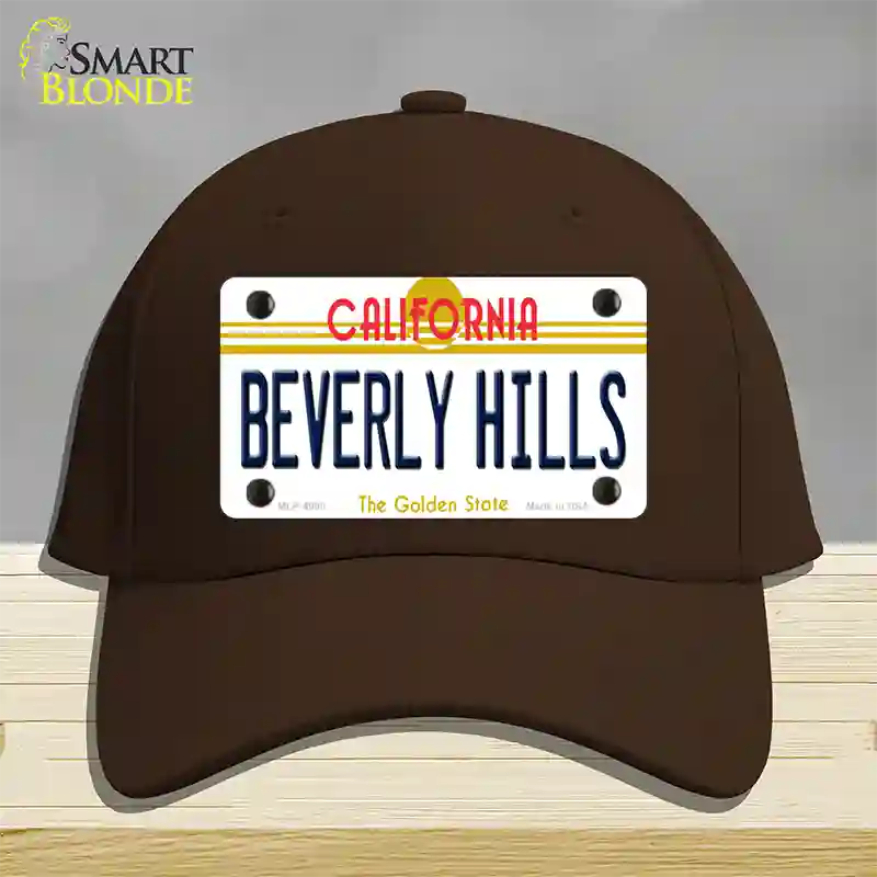 Beverly Hills California Novelty License Plate Hat Cotton / Dark Brown