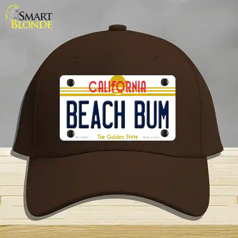 Beach Bum California Novelty License Plate Hat Cotton / Dark Brown