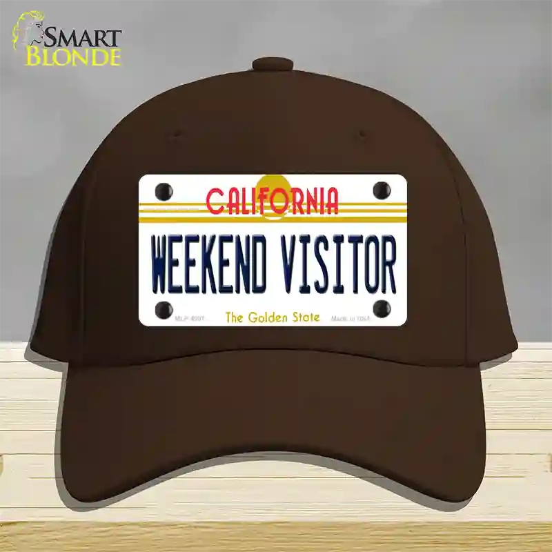 Weekend Vistor California Novelty License Plate Hat Cotton / Dark Brown