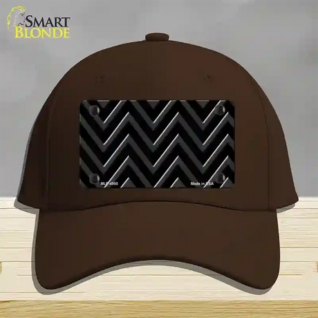 Black Light Black Large Chevron Novelty License Plate Hat Cotton / Dark Brown