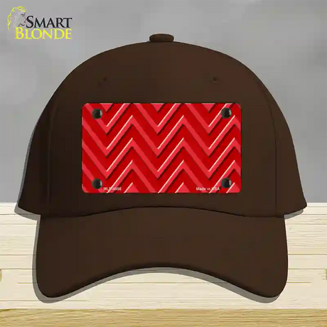 Red Light Red Large Chevron Novelty License Plate Hat Cotton / Dark Brown