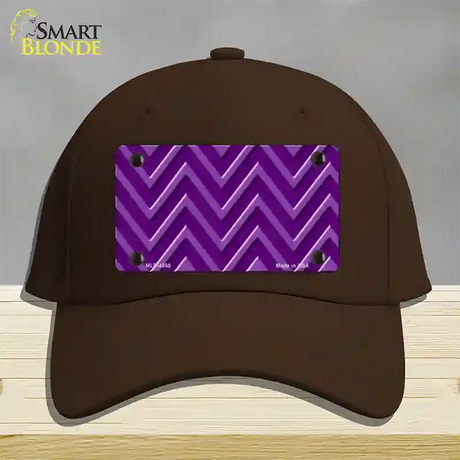 Purple Light Purple Large Chevron Novelty License Plate Hat Cotton / Dark Brown