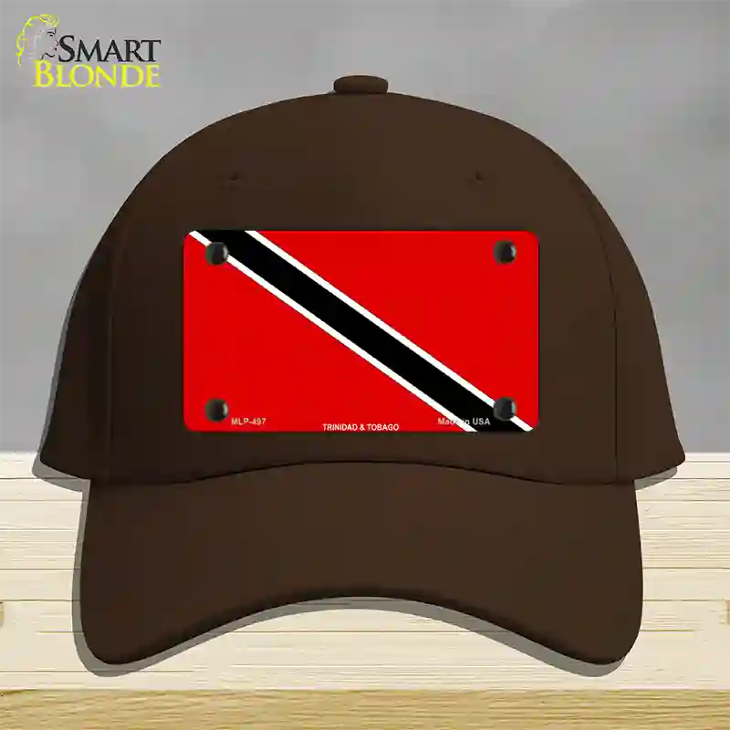 Trinidad Tobago Flag Novelty License Plate Hat Cotton / Dark Brown