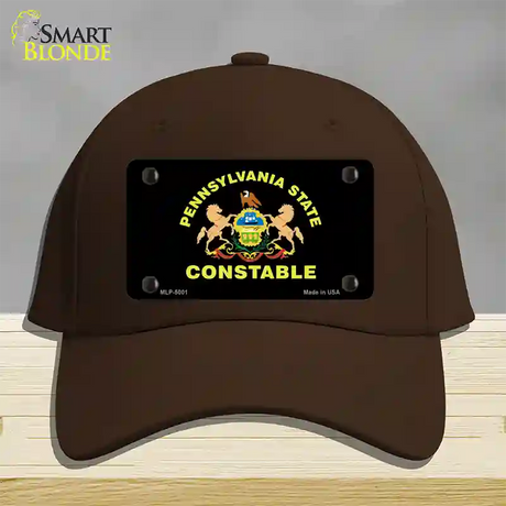 PA Constable Star Seal Novelty License Plate Hat Cotton / Dark Brown