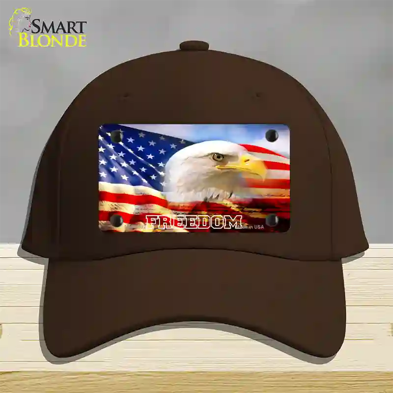 Freedom Bald Eagle Novelty License Plate Hat Cotton / Dark Brown