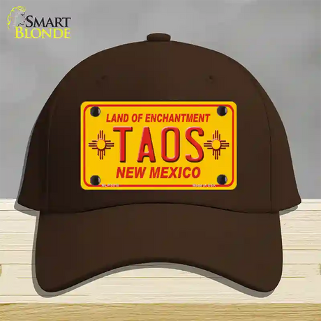 Taos Yellow New Mexico Novelty License Plate Hat Cotton / Dark Brown