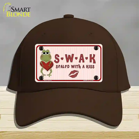 S.W.A.K. Valentine Frog Novelty License Plate Hat Cotton / Dark Brown