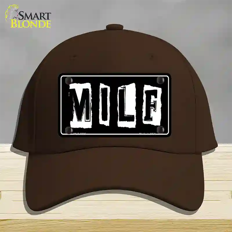 M.I.L.F Black Novelty License Plate Hat Cotton / Dark Brown