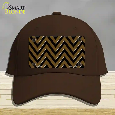 Brown Black Chevron Novelty License Plate Hat Cotton / Dark Brown