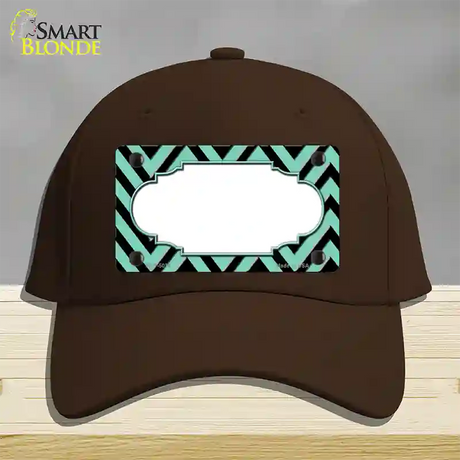 Mint Black Chevron Scallop Novelty License Plate Hat Cotton / Dark Brown