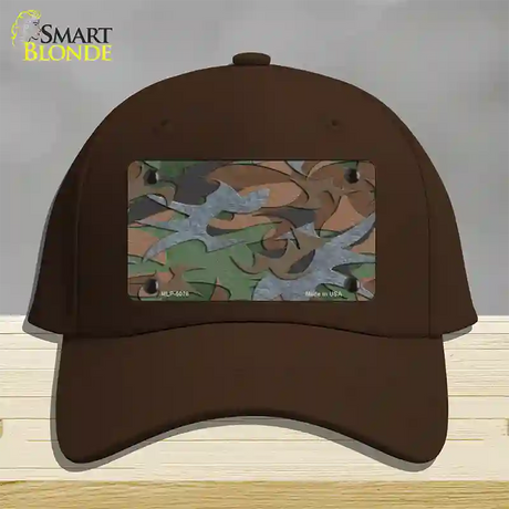 Textured Camouflage Novelty License Plate Hat Cotton / Dark Brown