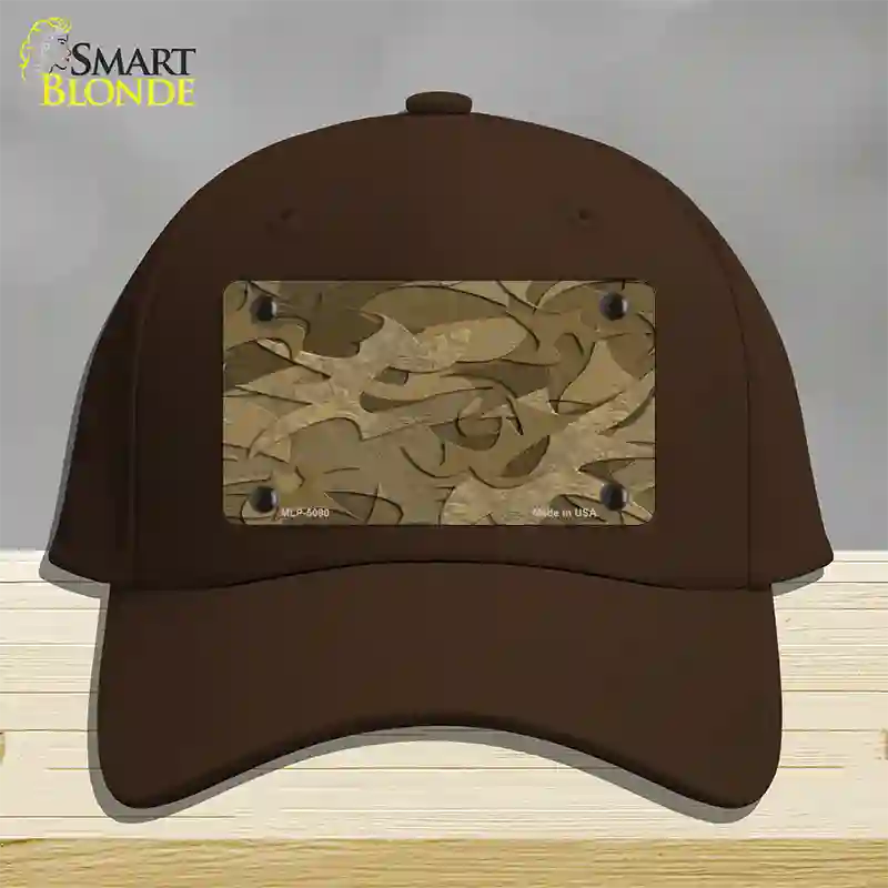 Brown Camouflage Novelty License Plate Hat Cotton / Dark Brown