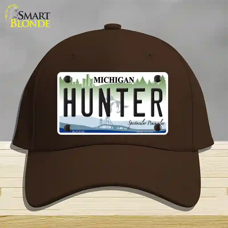 Hunter Michigan State Novelty License Plate Hat Cotton / Dark Brown