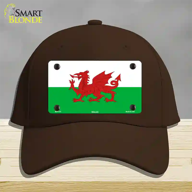 Wales Flag Novelty License Plate Hat Cotton / Dark Brown