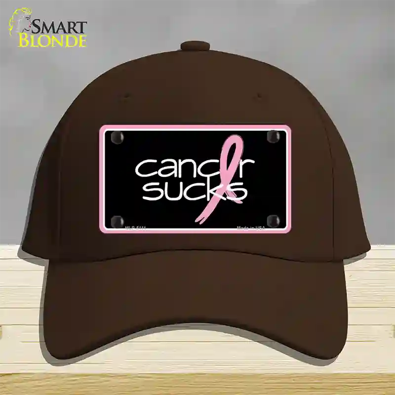 Cancer Sucks Novelty License Plate Hat Cotton / Dark Brown