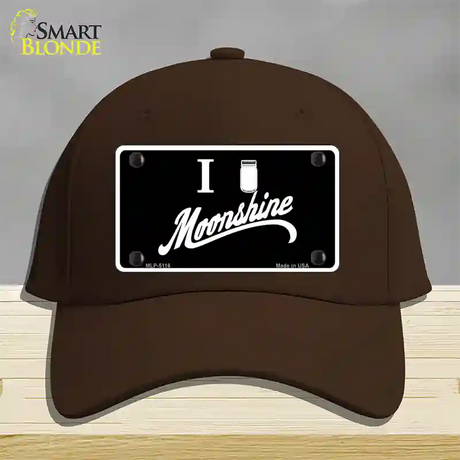 I Love Moonshine Novelty License Plate Hat Cotton / Dark Brown