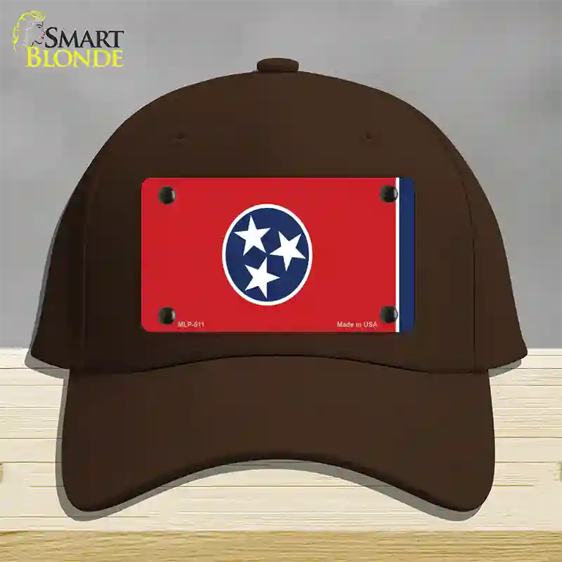 Tennessee State Flag Novelty License Plate Hat Cotton / Dark Brown