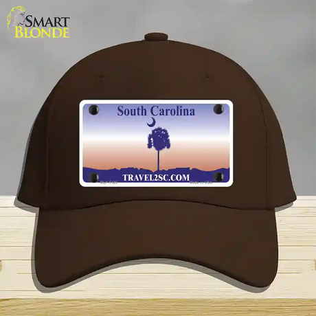 South Carolina Blank Novelty License Plate Hat Cotton / Dark Brown