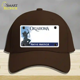 Oklahoma Native America State Blank Novelty License Plate Hat Cotton / Dark Brown