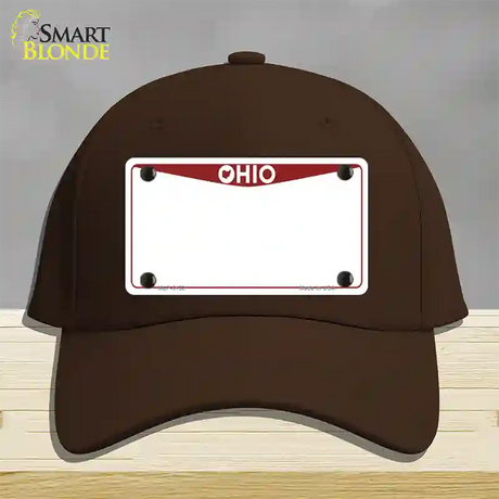 Ohio Maroon Blank Novelty License Plate Hat Cotton / Dark Brown