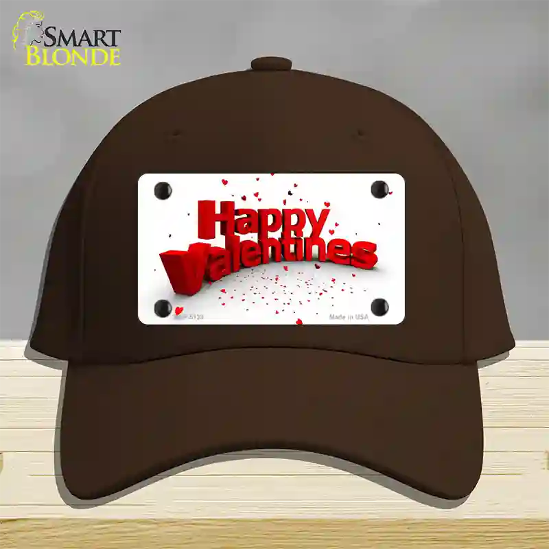 Happy Valentines Novelty License Plate Hat Cotton / Dark Brown