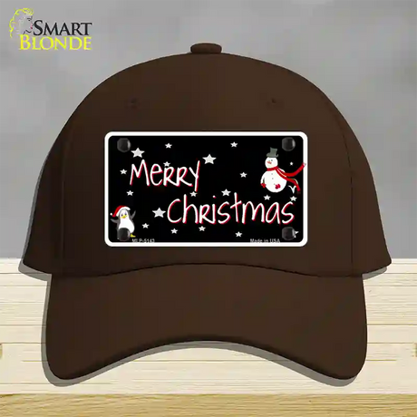 Merry Christmas Novelty License Plate Hat Cotton / Dark Brown