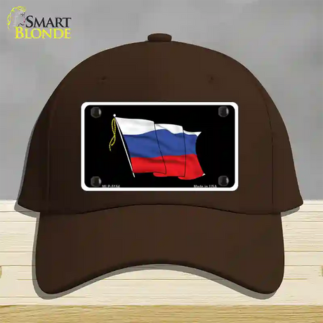 Russian Waving Flag Novelty License Plate Hat Cotton / Dark Brown