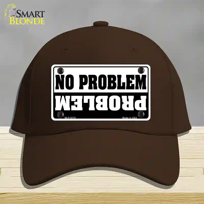 No Problem Novelty License Plate Hat Cotton / Dark Brown