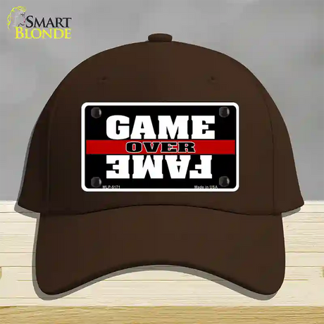 Game Over Fame Novelty License Plate Hat Cotton / Dark Brown