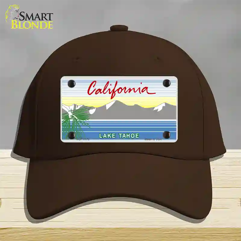 California Lake Tahoe State Blank Novelty License Plate Hat Cotton / Dark Brown