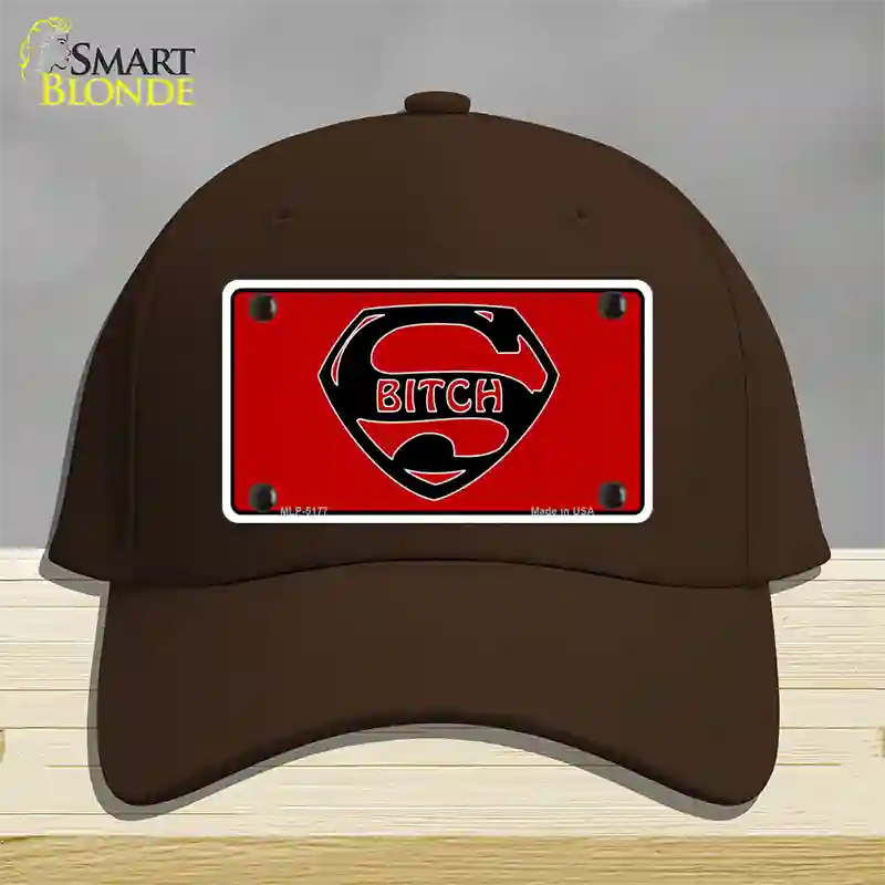 Super Bitch Novelty License Plate Hat Cotton / Dark Brown