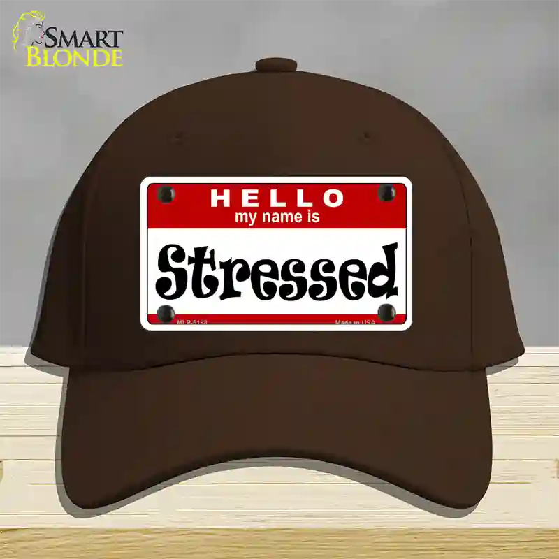 Stressed Novelty License Plate Hat Cotton / Dark Brown