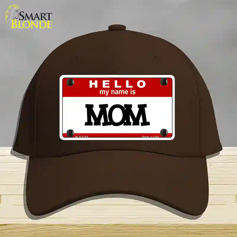 Mom Novelty License Plate Hat Cotton / Dark Brown